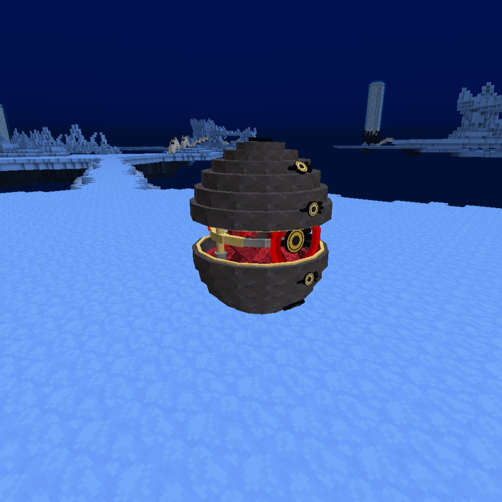 A Megatank charging a horizontal beam in the Ice Sector